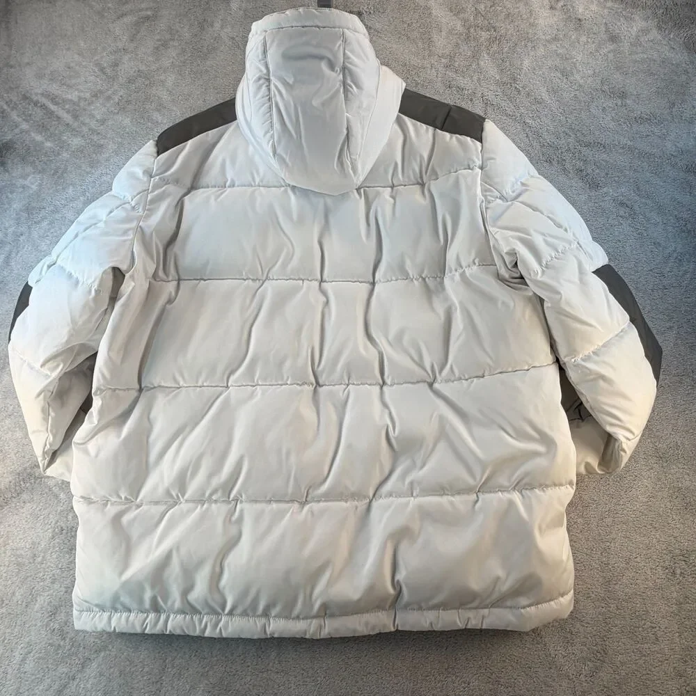 Kenneth Cole New York Puffer Jacket Men XL Hooded Gray